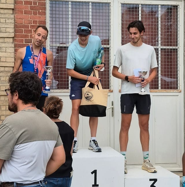 Podium 18km masculin du trail du château de Gaillon avec Jérémy